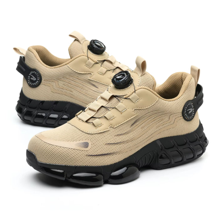 Men's Steel-toe Safety Shoes With Quick Lacing, Breathable, Anti-crush And Anti-slip Metal